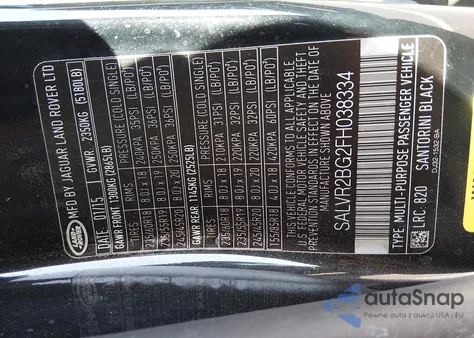 2015 Land Rover Range Rover Evoque Pure z USA, uszkodzony, nr VIN SALVR2BG2FH038334